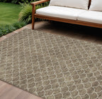10' X 14' Geometric Washable Indoor/Outdoor Area Rug