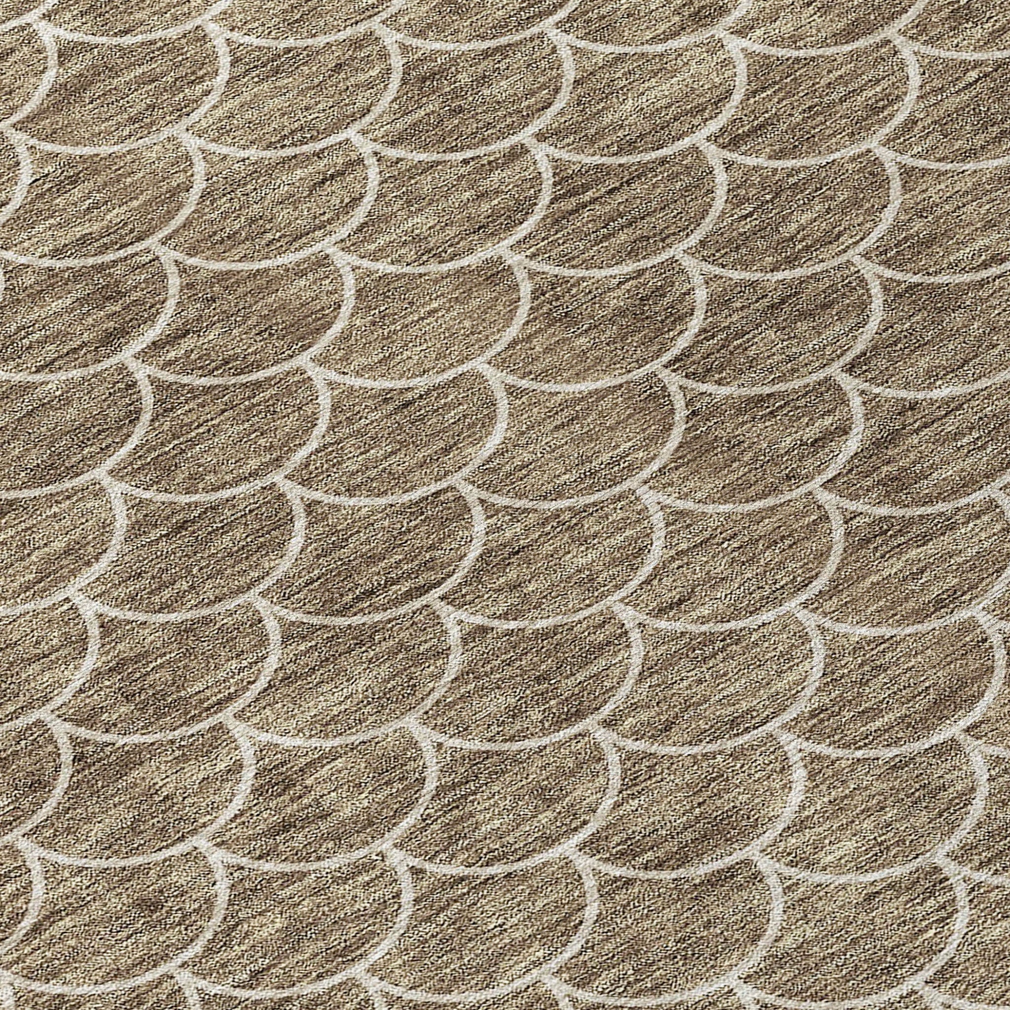 10' X 14' Geometric Washable Indoor/Outdoor Area Rug