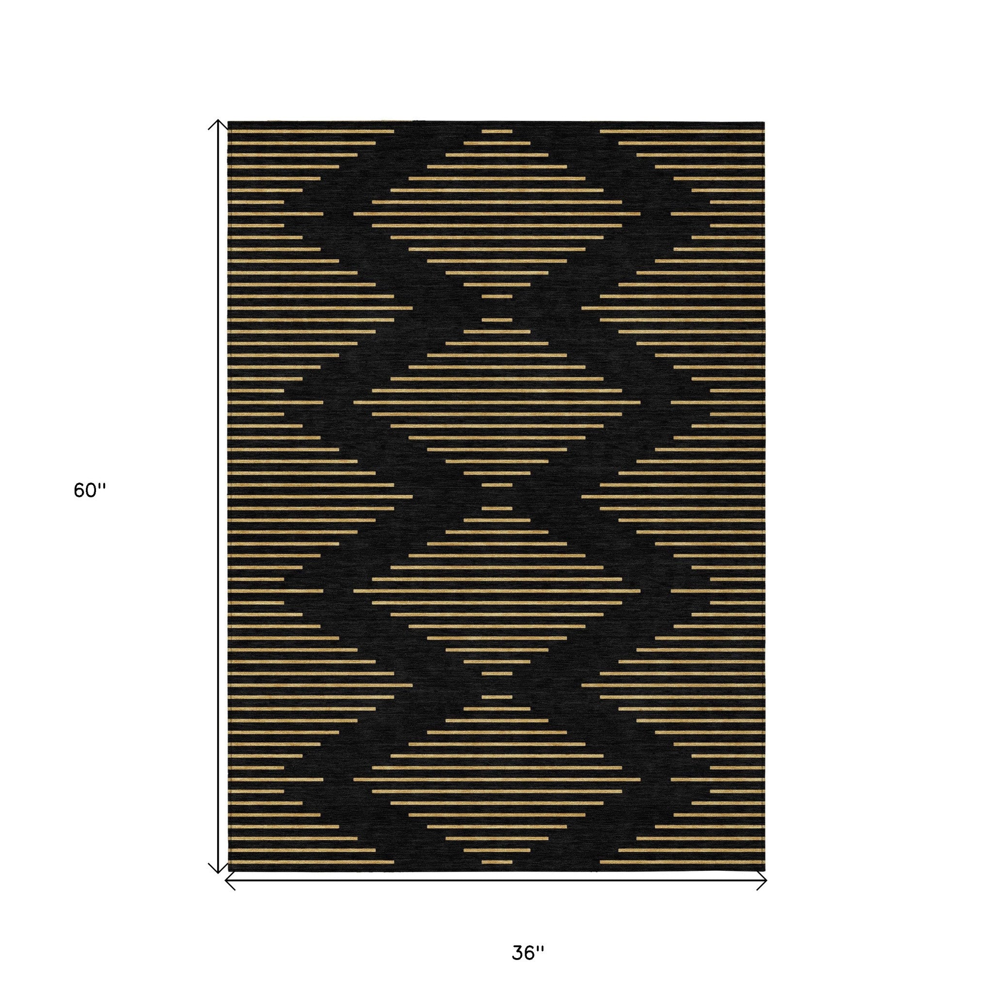 3' X 5' Geometric Washable Indoor/Outdoor Area Rug