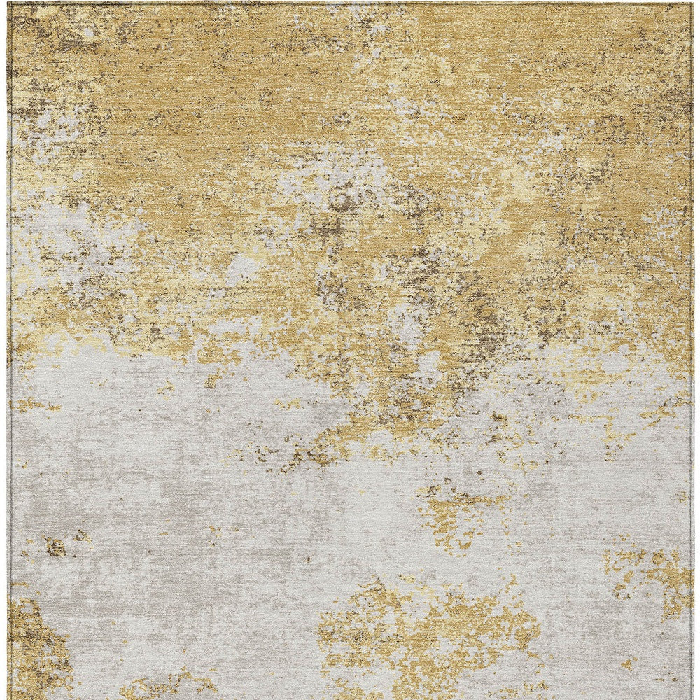 5' X 8' Abstract Washable Indoor Outdoor Area Rug