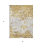5' X 8' Abstract Washable Indoor Outdoor Area Rug
