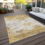 5' X 8' Abstract Washable Indoor Outdoor Area Rug