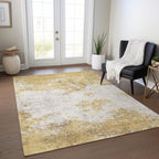 5' X 8' Abstract Washable Indoor Outdoor Area Rug