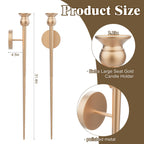 2-Pack Golden Candle Holder Torch Wall Light, Electronic Candle Wall Scone-1