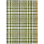 8' X 10' Olive Green Brown And Ivory Plaid Washable Indoor Outdoor Area Rug-1