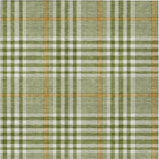 8' X 10' Olive Green Brown And Ivory Plaid Washable Indoor Outdoor Area Rug-4