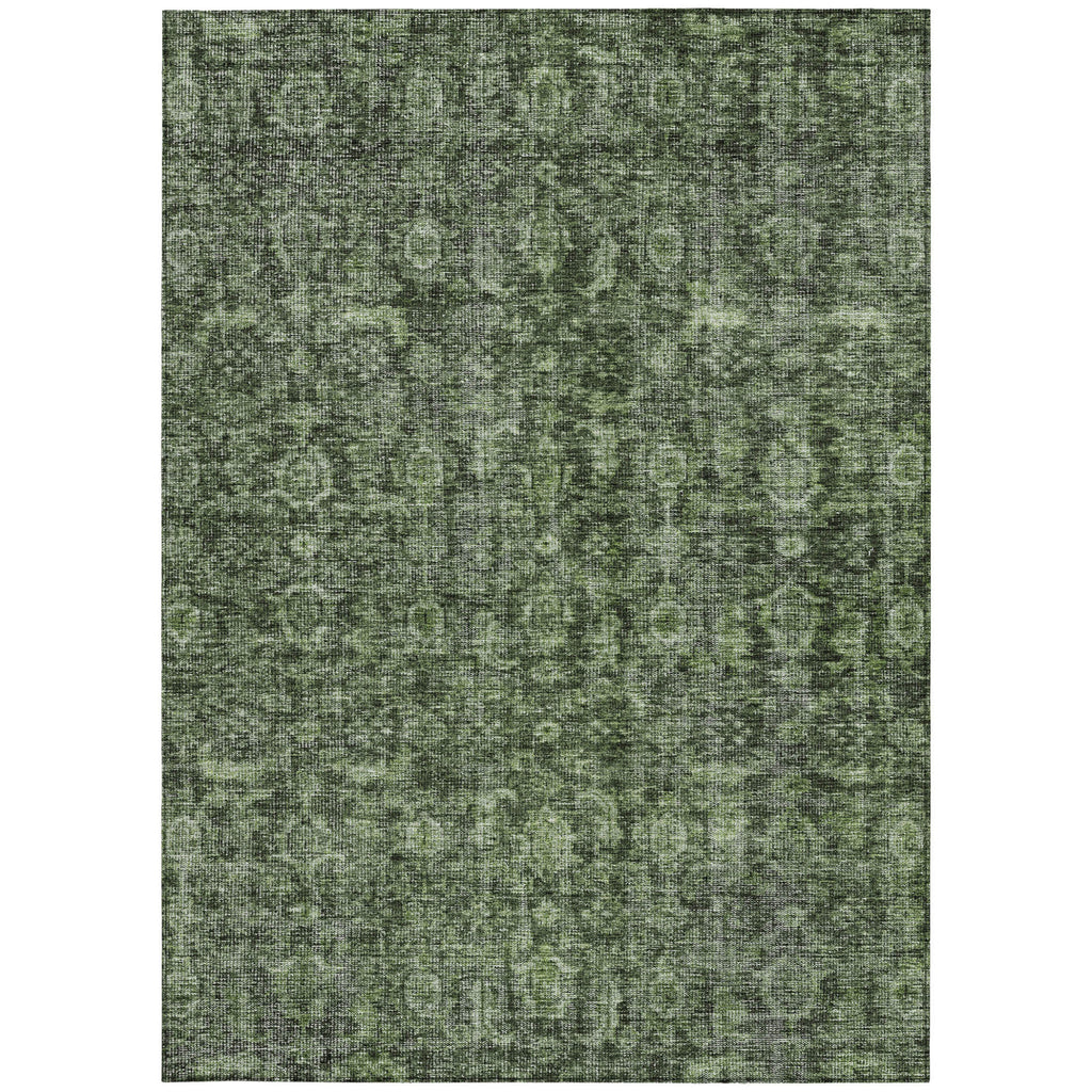 9' X 12' Damask Washable Indoor Outdoor Area Rug