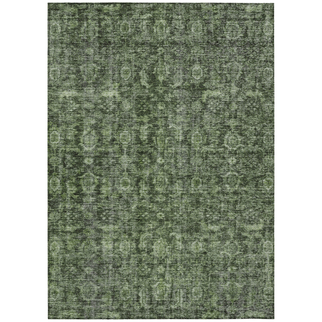 9' X 12' Damask Washable Indoor Outdoor Area Rug