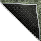 9' X 12' Damask Washable Indoor Outdoor Area Rug