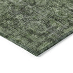 9' X 12' Damask Washable Indoor Outdoor Area Rug