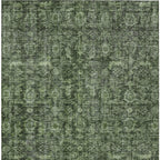 9' X 12' Damask Washable Indoor Outdoor Area Rug