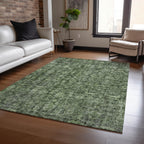 9' X 12' Damask Washable Indoor Outdoor Area Rug