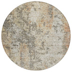 8' Round Abstract Washable Indoor/Outdoor Area Rug