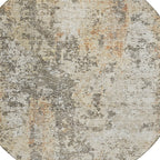 8' Round Abstract Washable Indoor/Outdoor Area Rug
