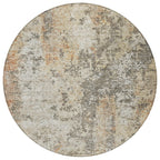 8' Round Abstract Washable Indoor/Outdoor Area Rug