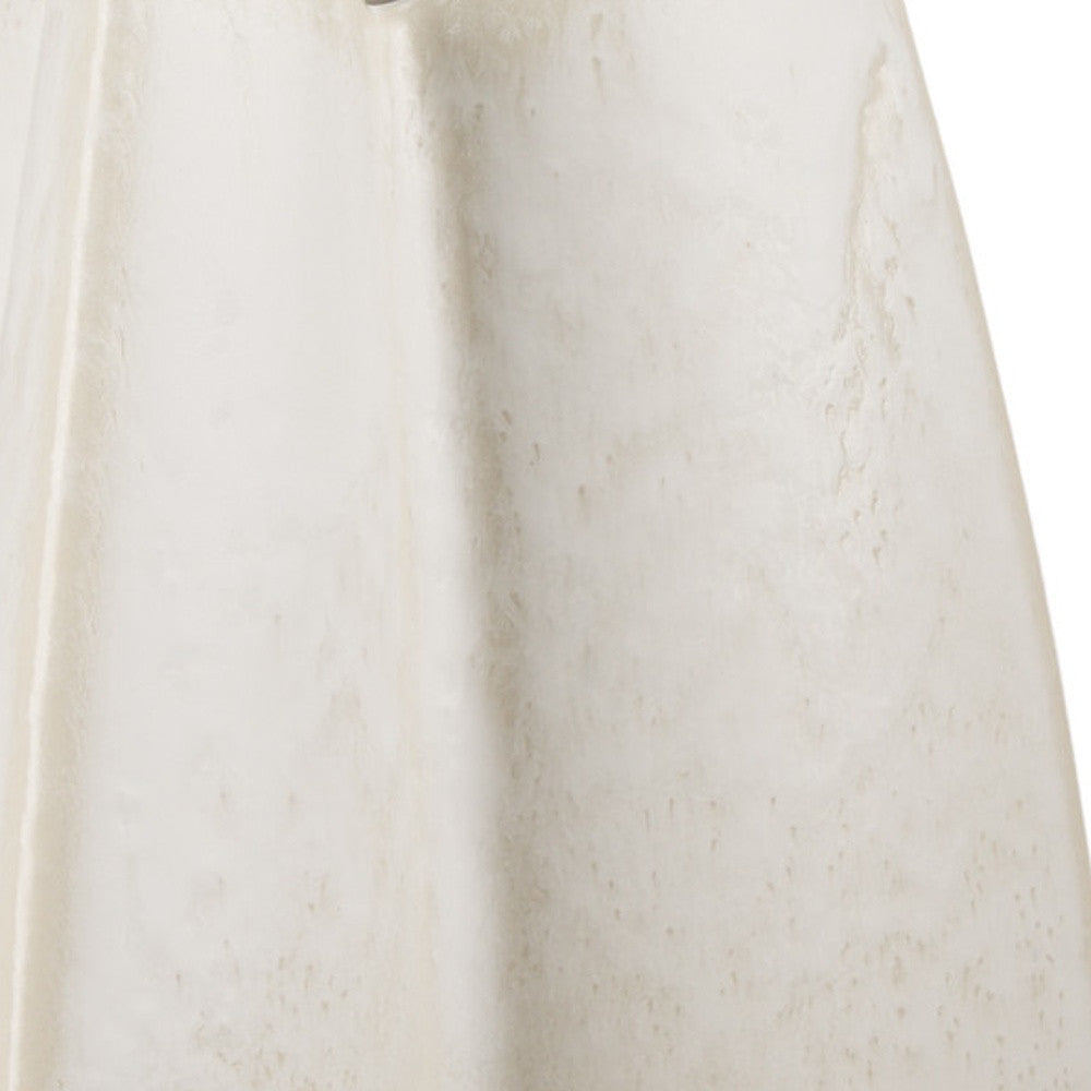 14" White & Beige Ceramic Table Vase