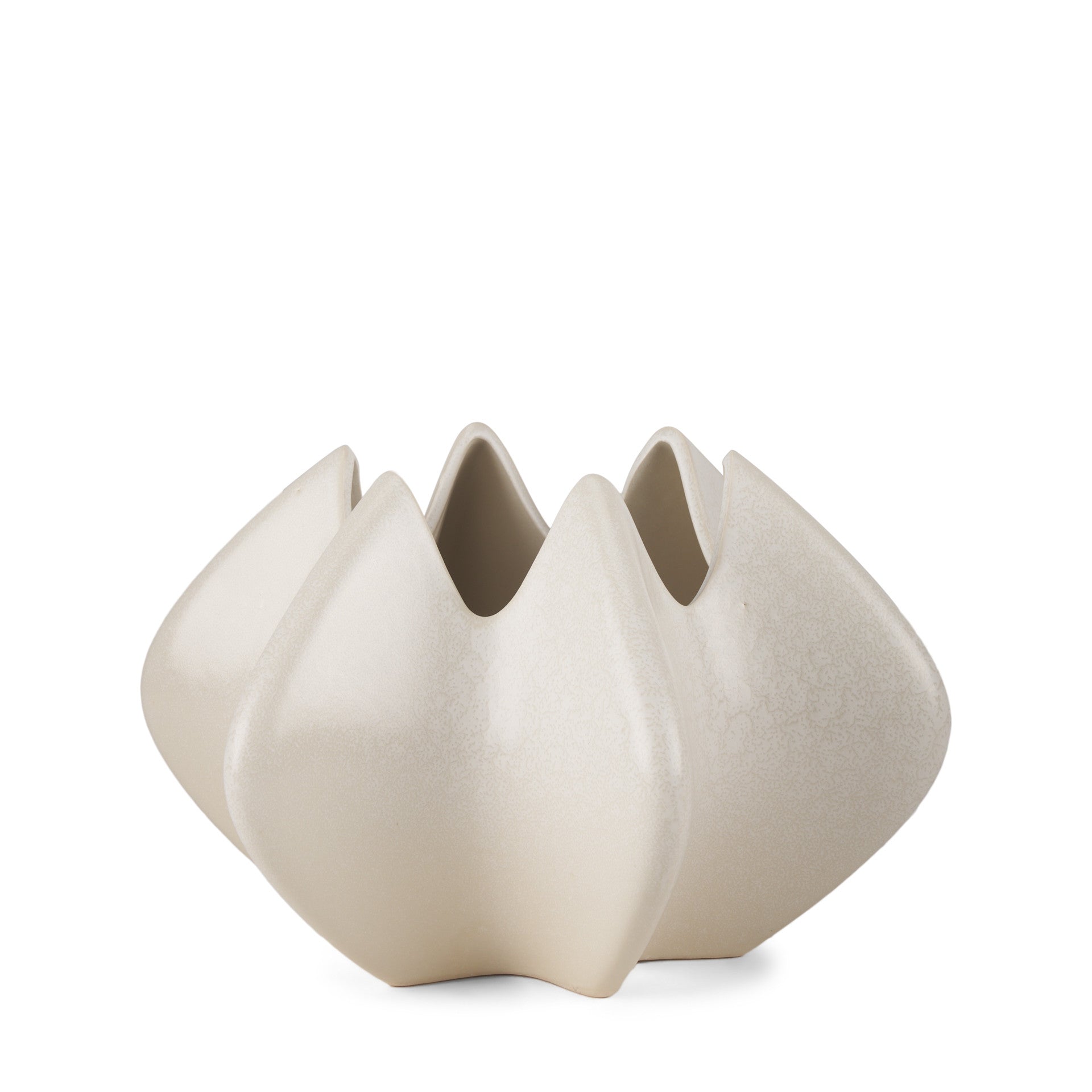 9" Cream Ceramic Table Vase