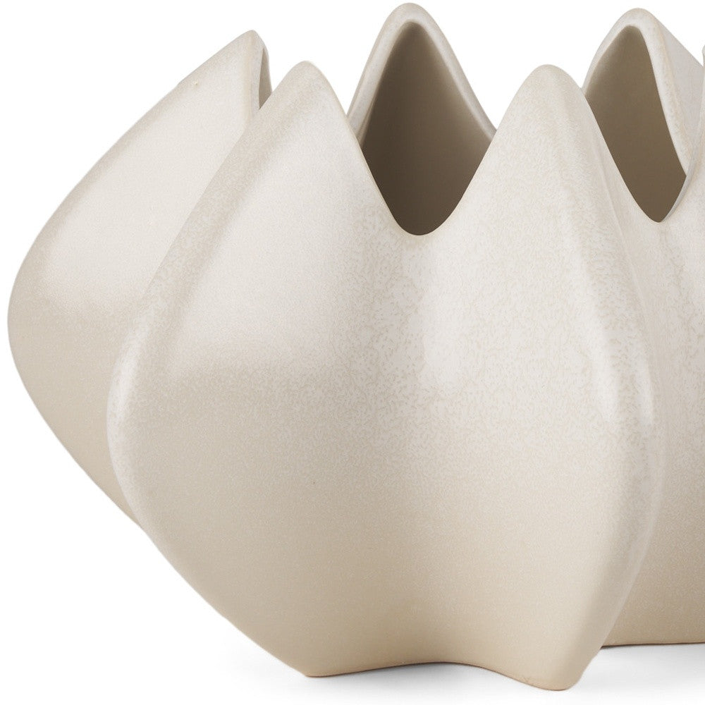 9" Cream Ceramic Table Vase