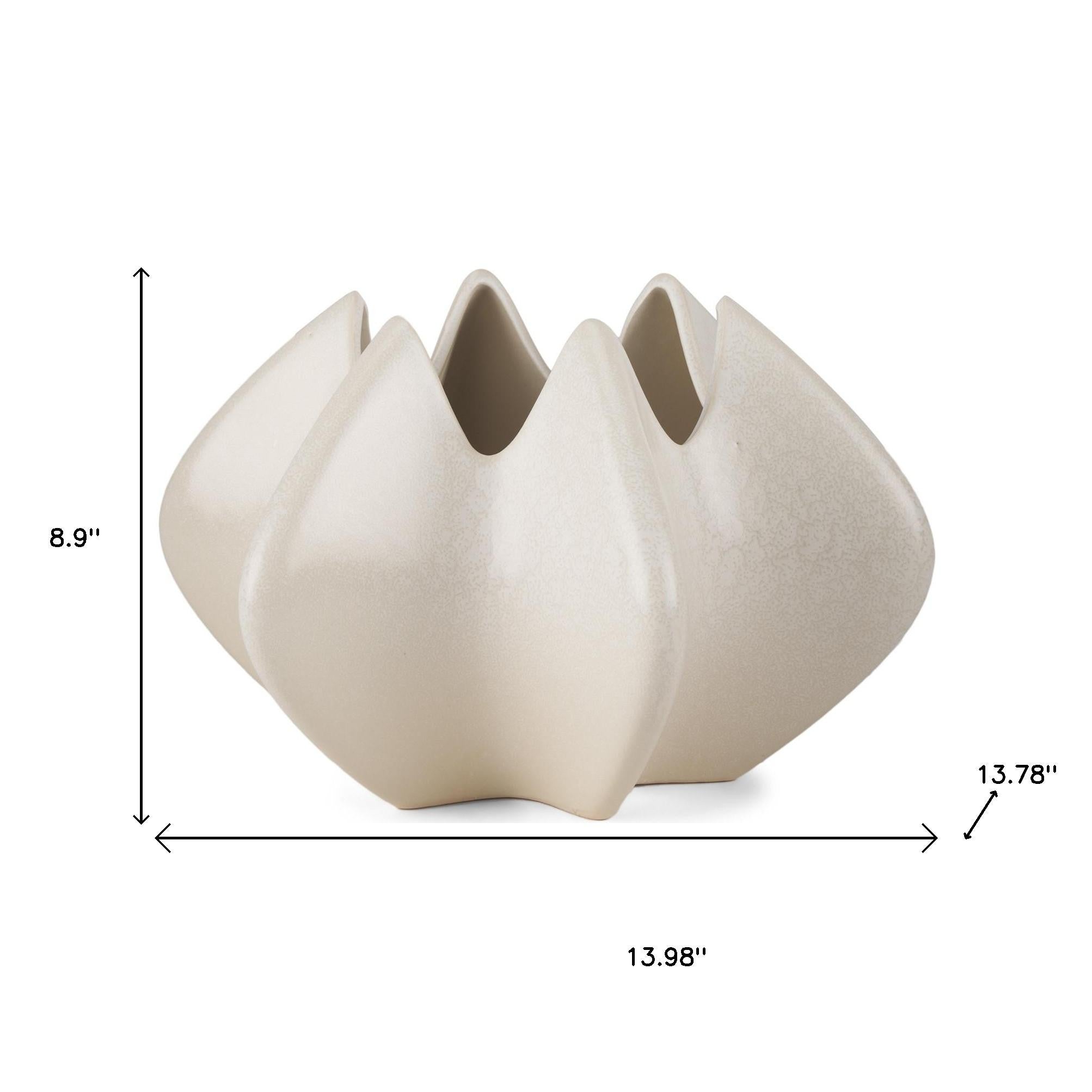 9" Cream Ceramic Table Vase