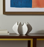 9" Cream Ceramic Table Vase