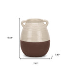 11" Cream Amphora Ceramic Table Vase