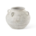 16" Cream Amphora Ceramic Floor Vase