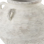16" Cream Amphora Ceramic Floor Vase
