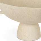 11" Beige Cast Aluminum Round Pedestal Centerpiece Bowl