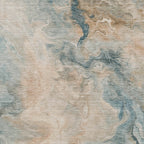 8′ × 10′ Teal Blue, Coral & Ivory Abstract Washable Indoor/Outdoor Area Rug