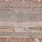 8' x 10' Terra Cotta & Gray Striped Washable Indoor/Outdoor Area Rug