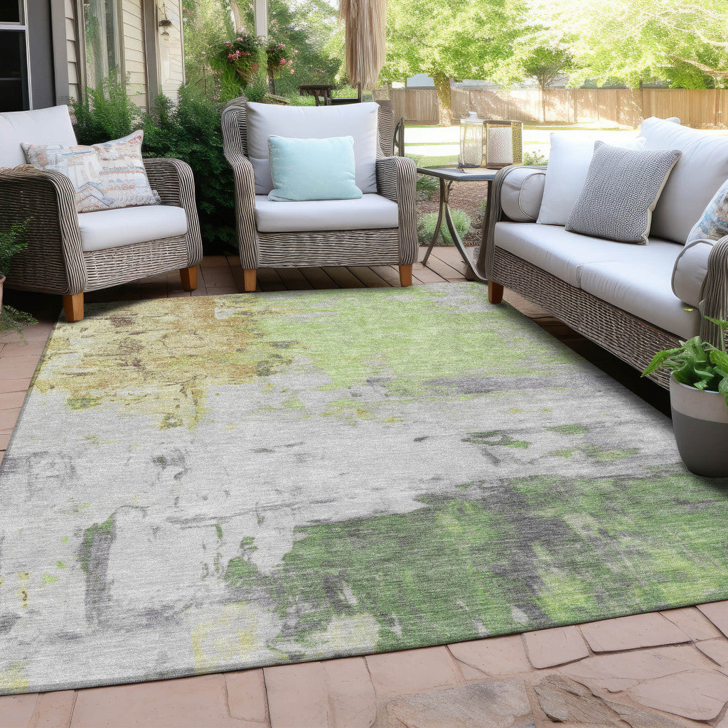 5' X 8' Abstract Washable Indoor/Outdoor Area Rug