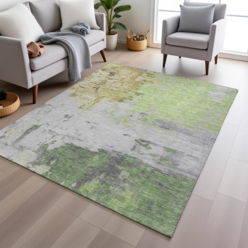 5' X 8' Abstract Washable Indoor/Outdoor Area Rug