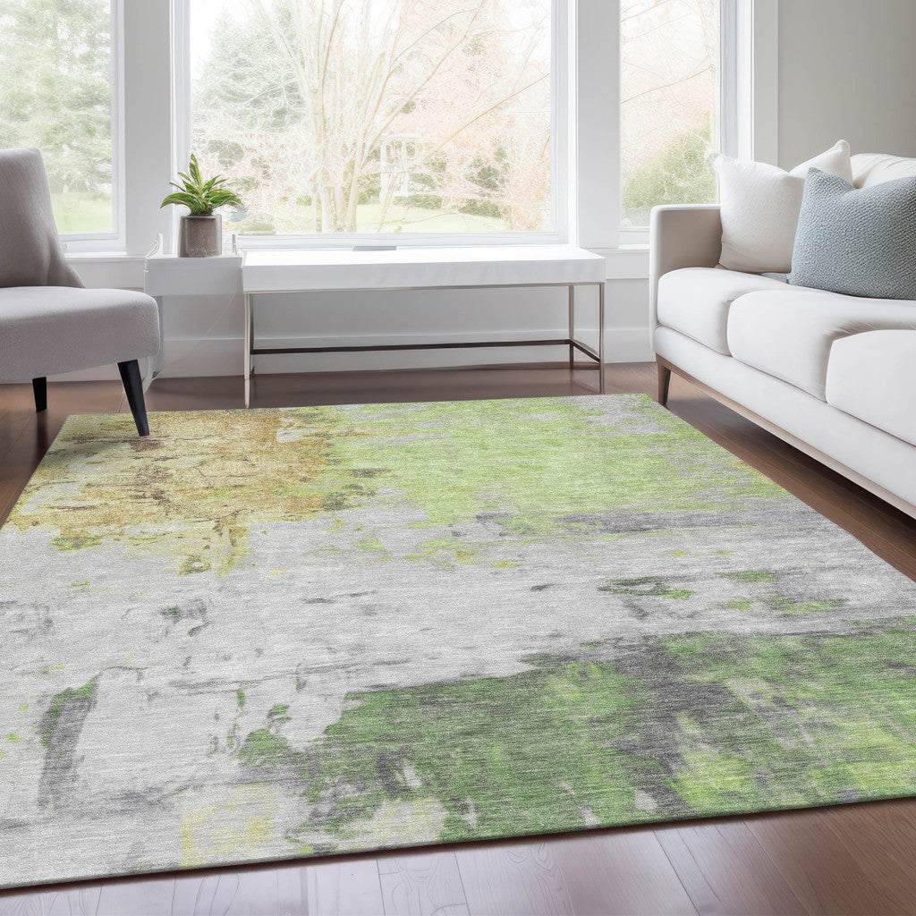 5' X 8' Abstract Washable Indoor/Outdoor Area Rug