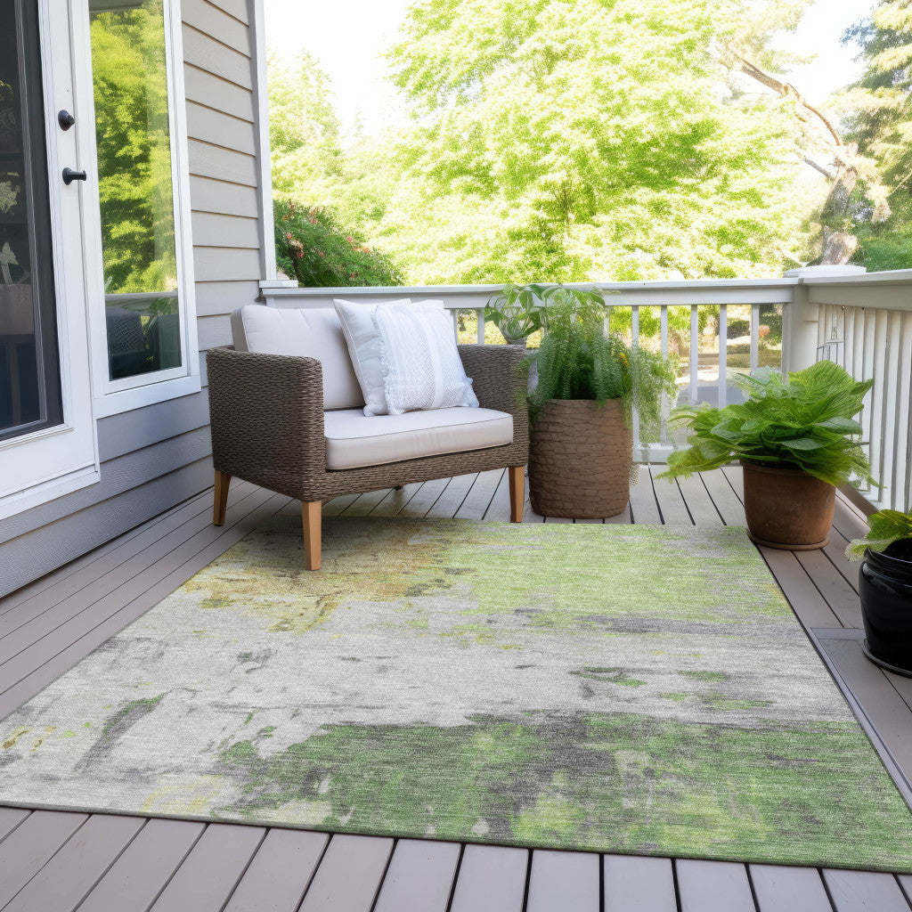 5' X 8' Abstract Washable Indoor/Outdoor Area Rug