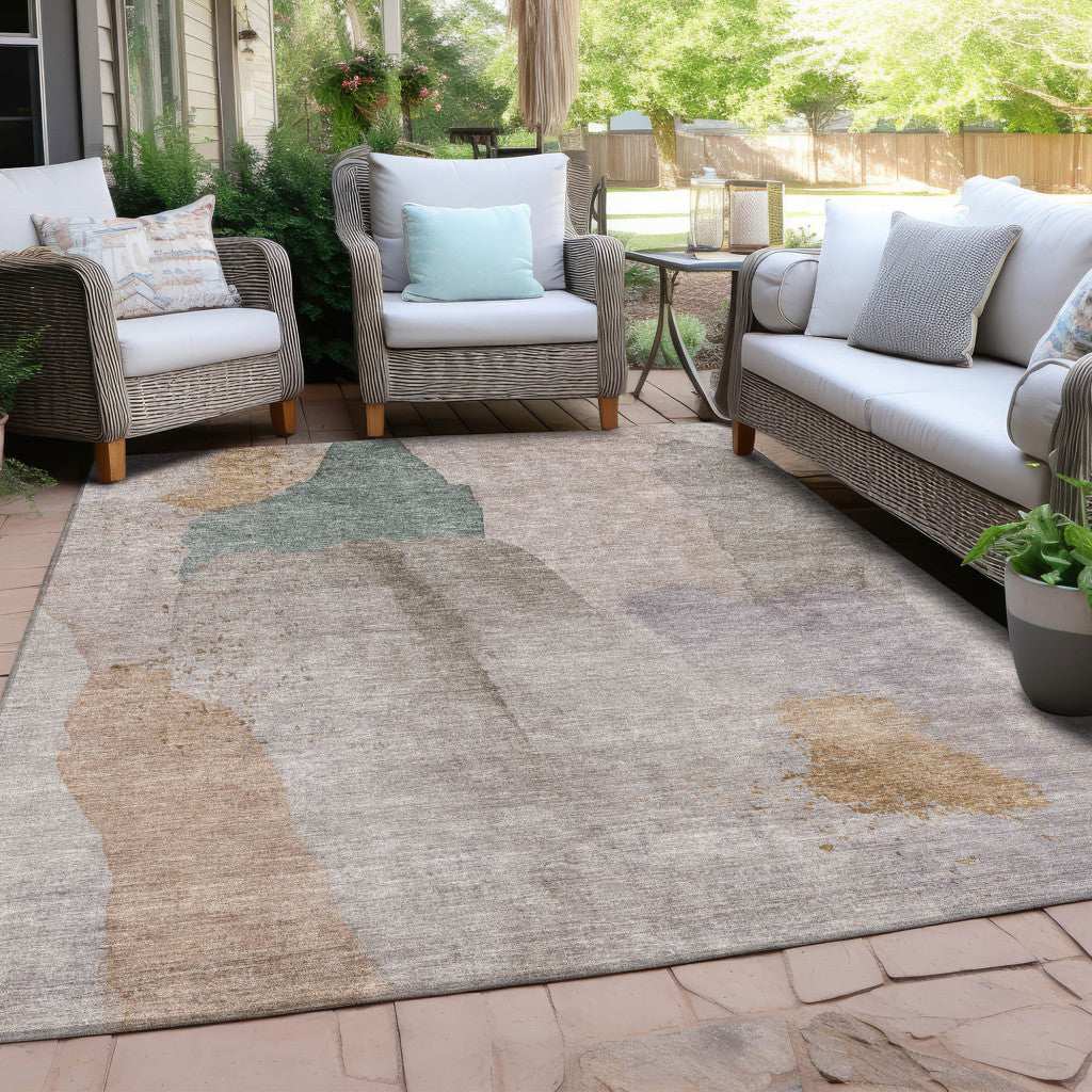 8' X 10' Abstract Washable Indoor Outdoor Area Rug