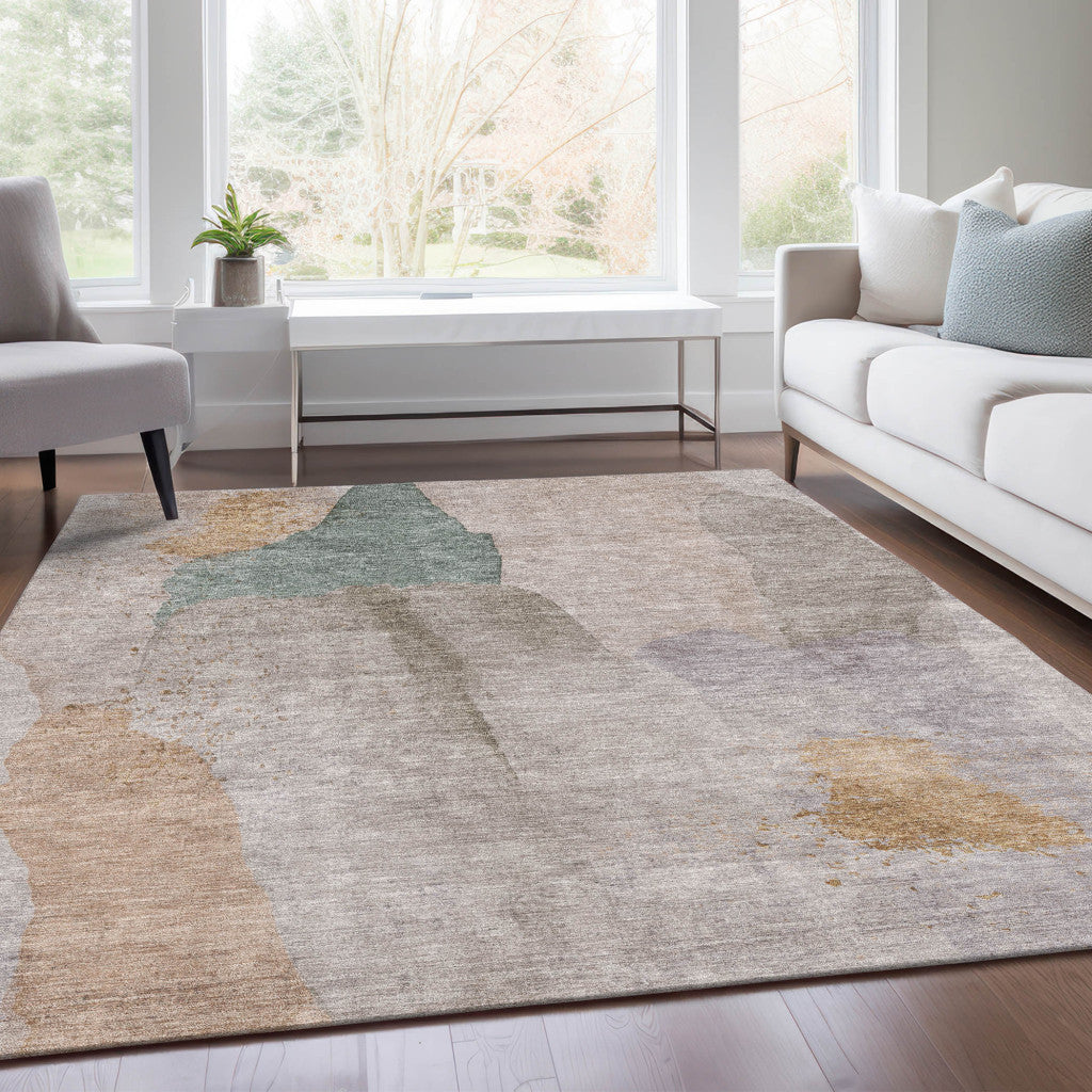 8' X 10' Abstract Washable Indoor Outdoor Area Rug