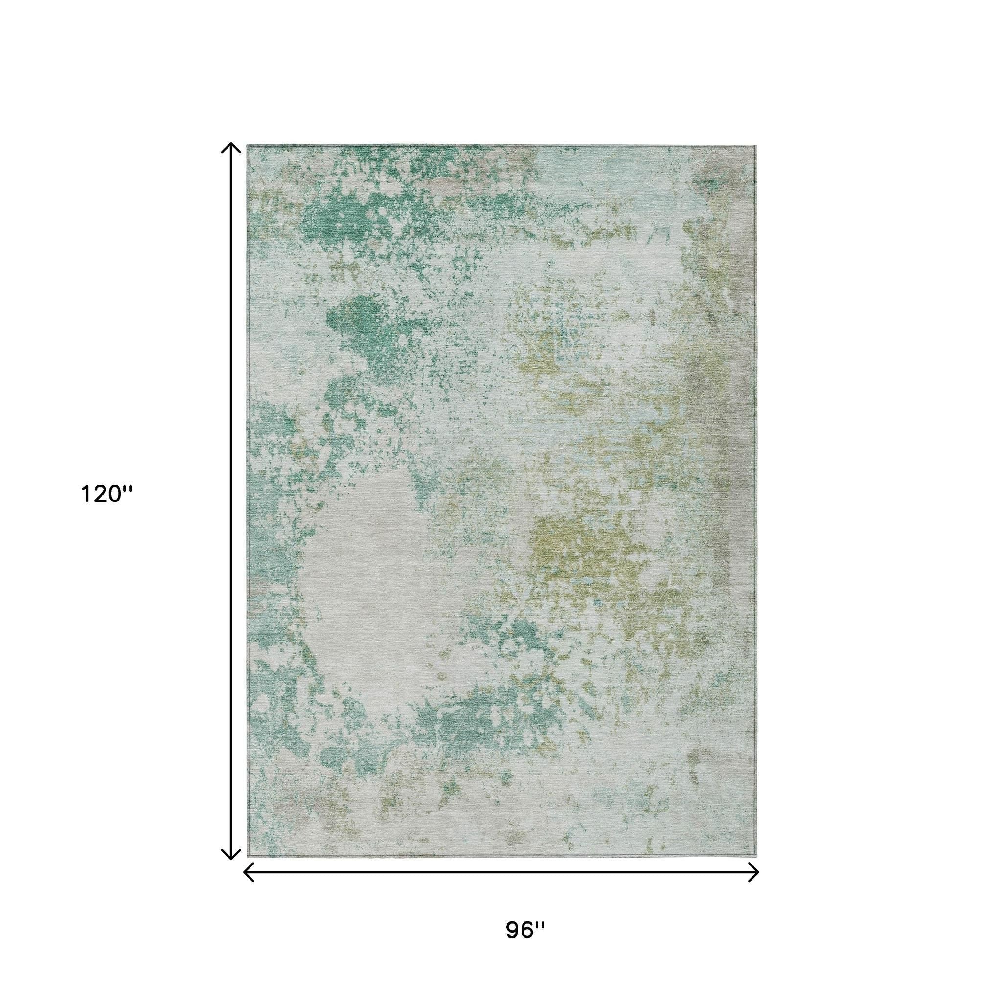 8' x 10' Abstract Washable Indoor/Outdoor Area Rug