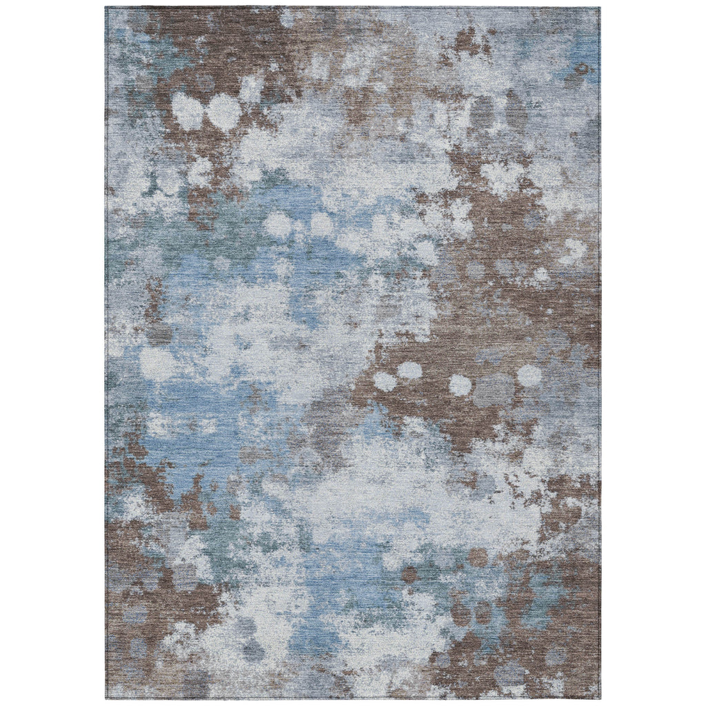 5' X 8' Abstract Washable Indoor/Outdoor Area Rug