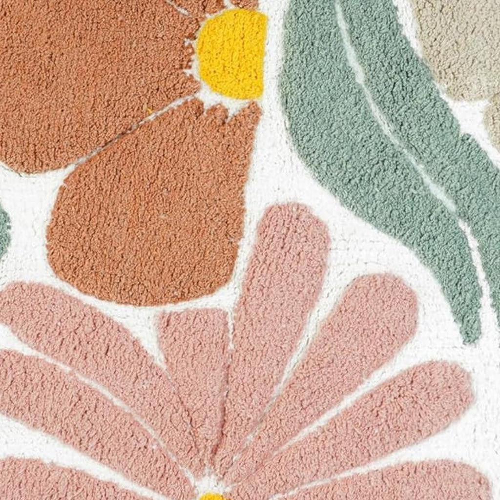 32" Cotton Floral Bath Rug