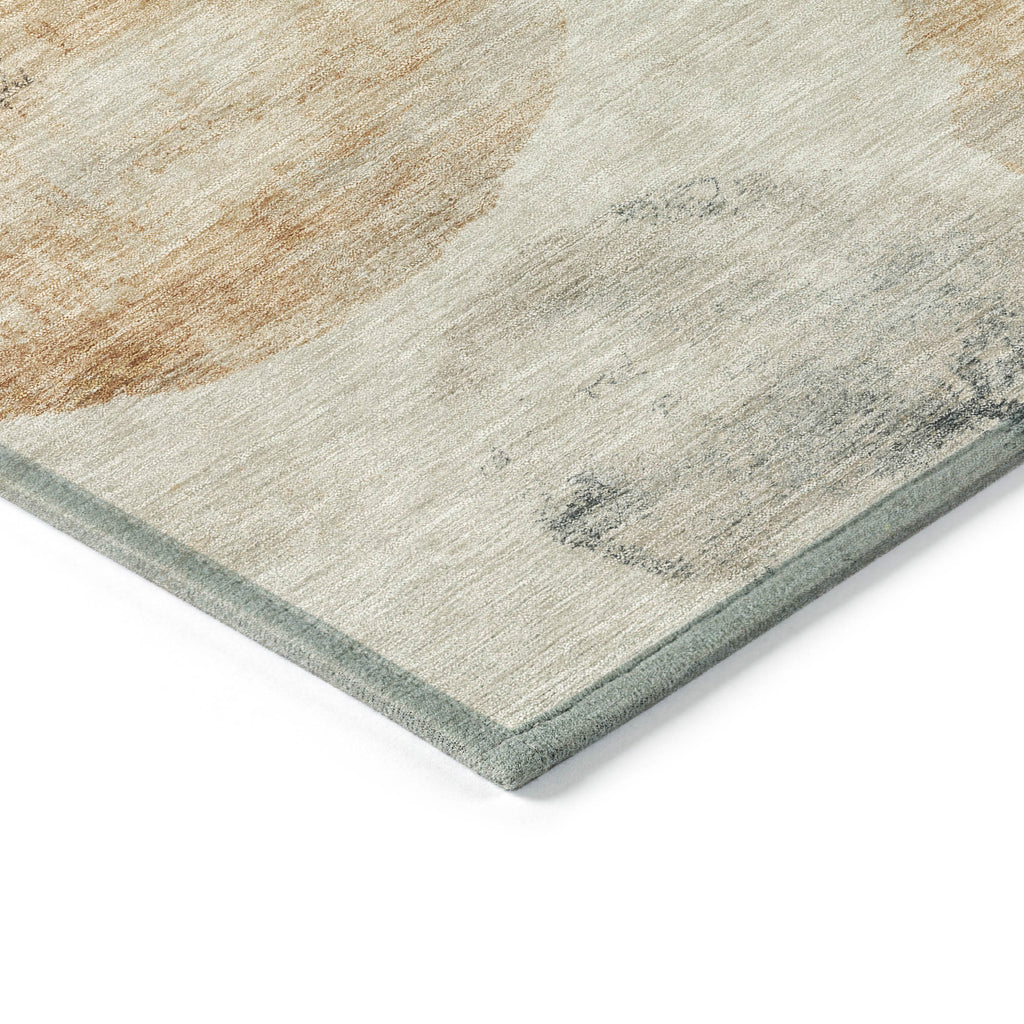 8' Round Abstract Washable Indoor/Outdoor Area Rug
