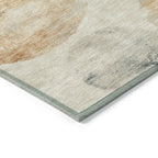 8' Round Abstract Washable Indoor/Outdoor Area Rug