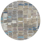 8' Round Abstract Washable Indoor/Outdoor Area Rug