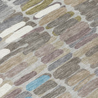 8' Round Abstract Washable Indoor/Outdoor Area Rug