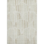 9' x 12' Ivory & Beige Abstract Washable Area Rug with UV Protection