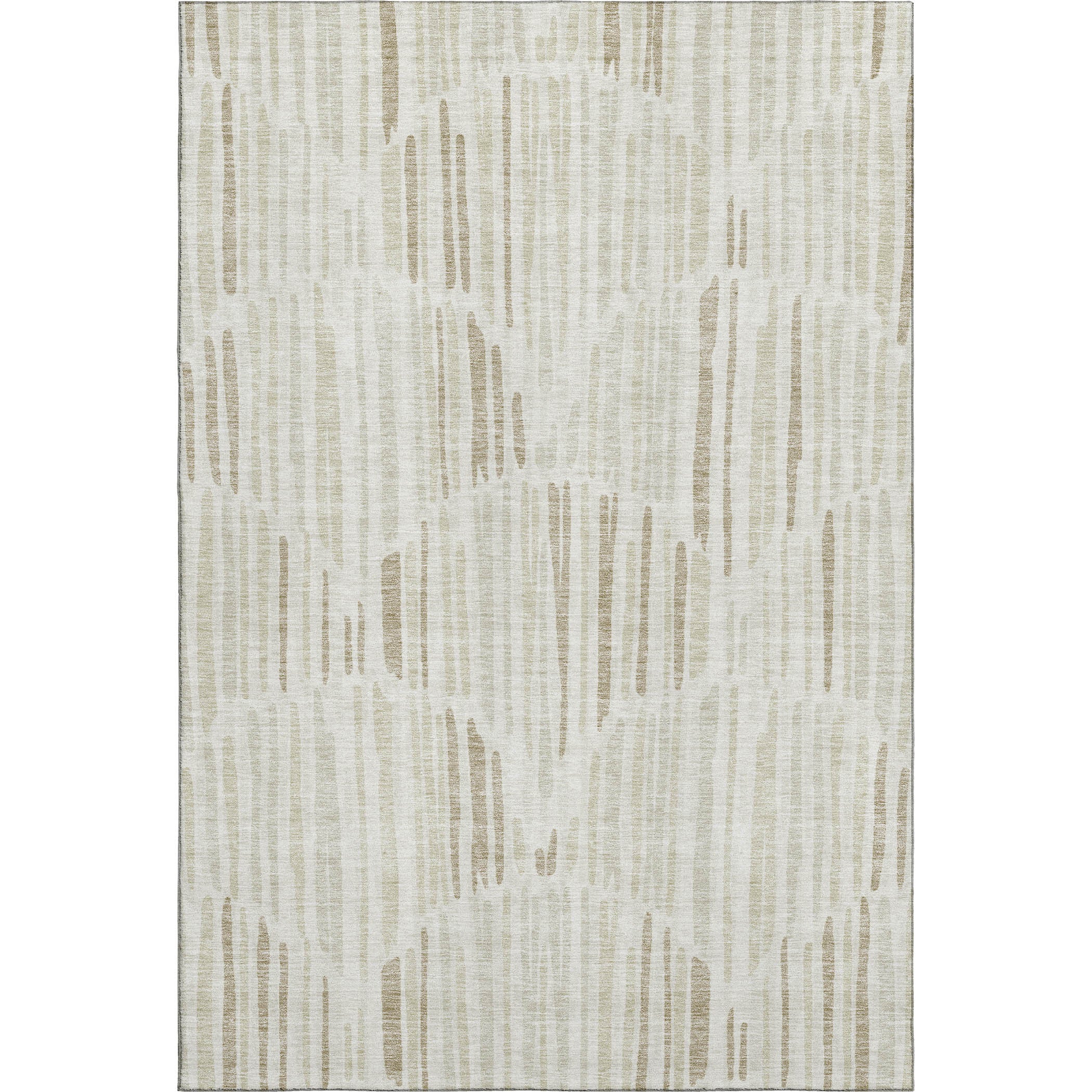 9' x 12' Ivory & Beige Abstract Washable Area Rug with UV Protection