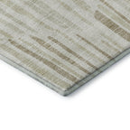 9' x 12' Ivory & Beige Abstract Washable Area Rug with UV Protection