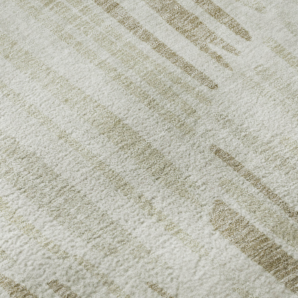 9' x 12' Ivory & Beige Abstract Washable Area Rug with UV Protection