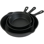 Black Cast Iron Frying Pans | Set of Three