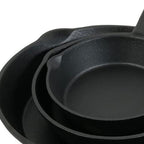 Black Cast Iron Frying Pans | Set of Three