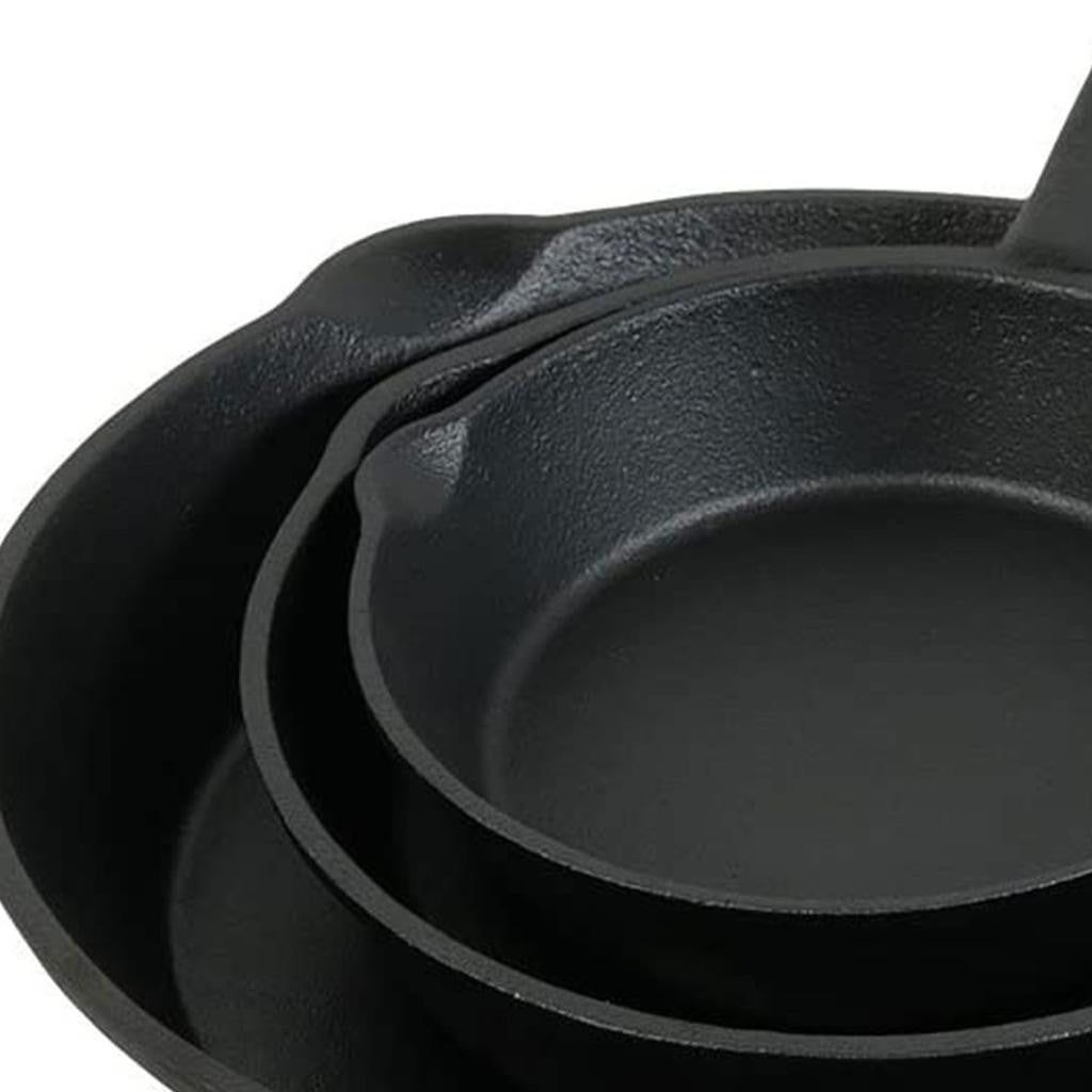 Black Cast Iron Frying Pans | Set of Three